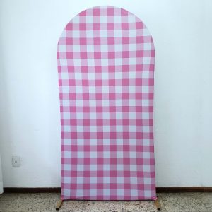 Tecido Xadrez Rosa para Painel Romano 2,00m x 1,00m (Locação)