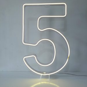 Numero 5 Led Acrílico Vazado cor Quente 50 cm (Locação)