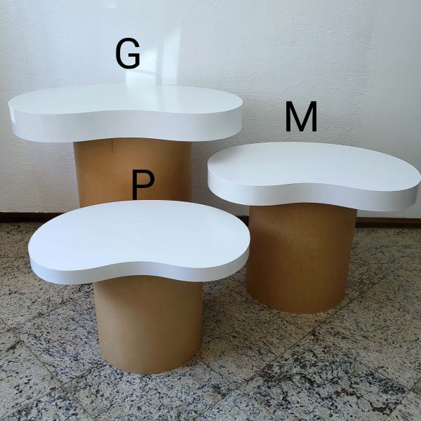 Mesa Cilindro P com Tampo Orgânico Branco