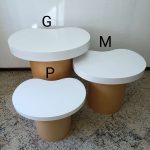 Mesa Cilindro P com Tampo Orgânico Branco