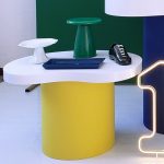 Mesa Cilindro P com Tampo Orgânico Branco