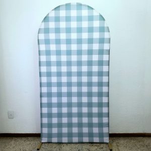 Painel Romano com Tecido Xadrez Verde (Locação)